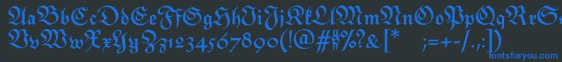 MonarchiaBold Font – Blue Fonts on Black Background