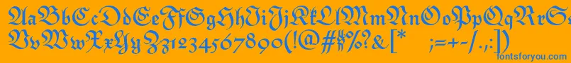 MonarchiaBold Font – Blue Fonts on Orange Background