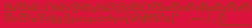 MonarchiaBold-fontti – ruskeat fontit punaisella taustalla