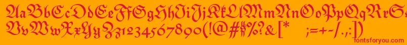 MonarchiaBold Font – Red Fonts on Orange Background