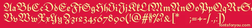 MonarchiaBold Font – Yellow Fonts on Red Background