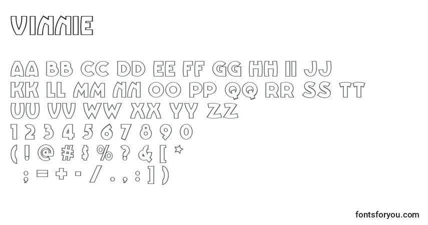 Czcionka Vinnie – alfabet, cyfry, specjalne znaki