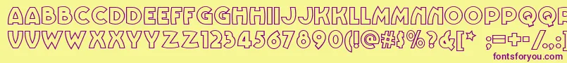 Vinnie Font – Purple Fonts on Yellow Background