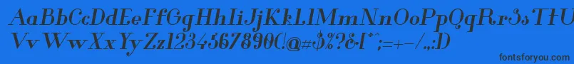 GlamorBoldItalic Font – Black Fonts on Blue Background