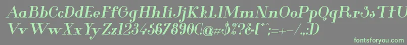 GlamorBoldItalic Font – Green Fonts on Gray Background