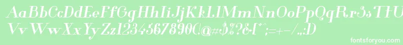 GlamorBoldItalic Font – White Fonts on Green Background