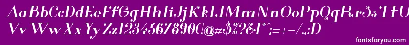 GlamorBoldItalic Font – White Fonts on Purple Background