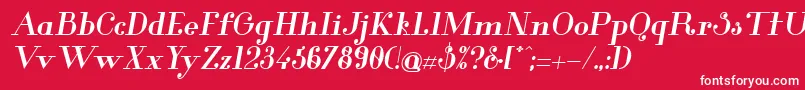GlamorBoldItalic Font – White Fonts on Red Background