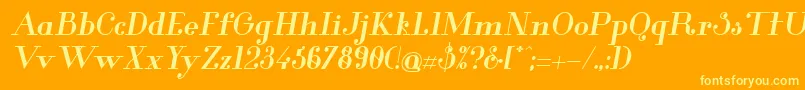 GlamorBoldItalic-Schriftart – Gelbe Schriften auf orangefarbenem Hintergrund