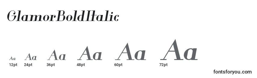 GlamorBoldItalic Font Sizes