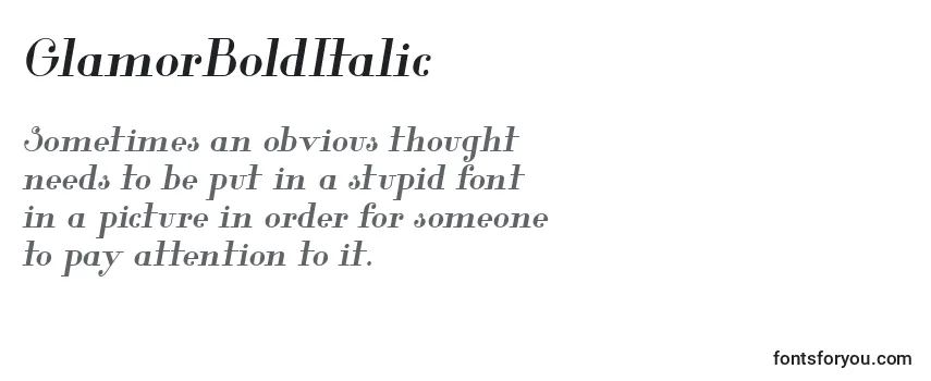 Review of the GlamorBoldItalic Font