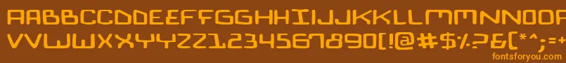 Biocomv2e Font – Orange Fonts on Brown Background