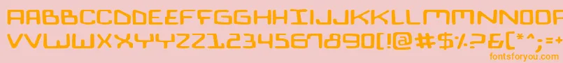 Czcionka Biocomv2e – pomarańczowe czcionki na różowym tle