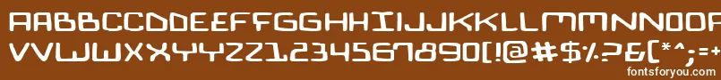 Biocomv2e Font – White Fonts on Brown Background