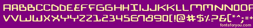 Biocomv2e Font – Yellow Fonts on Purple Background