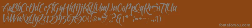 Шрифт FeathergraphyClean – серые шрифты на коричневом фоне