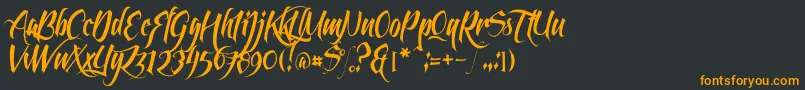 FeathergraphyClean-Schriftart – Orangefarbene Schriften auf schwarzem Hintergrund