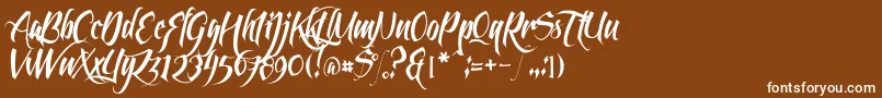 Шрифт FeathergraphyClean – белые шрифты на коричневом фоне