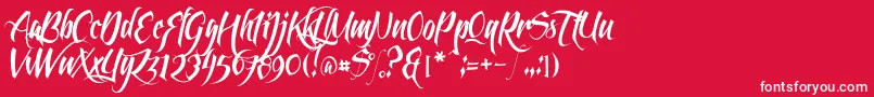 FeathergraphyClean Font – White Fonts on Red Background