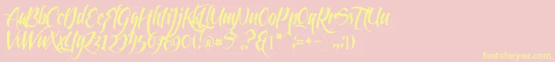 FeathergraphyClean-Schriftart – Gelbe Schriften auf rosa Hintergrund