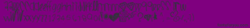 Wifiloveboo-Schriftart – Schwarze Schriften auf violettem Hintergrund