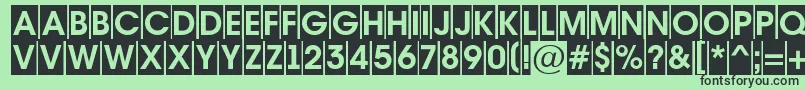 AAvantetitulcmBold-fontti – mustat fontit vihreällä taustalla
