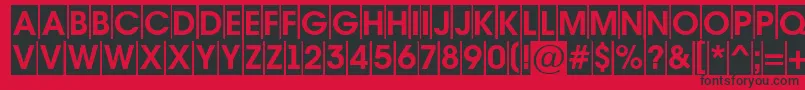 AAvantetitulcmBold-fontti – mustat fontit punaisella taustalla