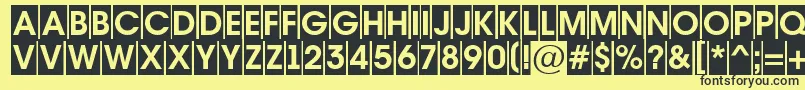 AAvantetitulcmBold-fontti – mustat fontit keltaisella taustalla