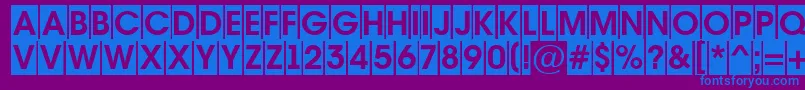 フォントAAvantetitulcmBold – 紫色の背景に青い文字