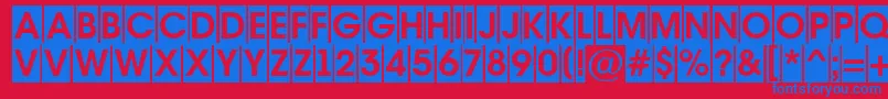 AAvantetitulcmBold-Schriftart – Blaue Schriften auf rotem Hintergrund