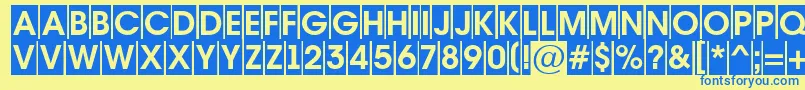フォントAAvantetitulcmBold – 青い文字が黄色の背景にあります。