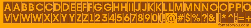 AAvantetitulcmBold-Schriftart – Braune Schriften auf orangefarbenem Hintergrund