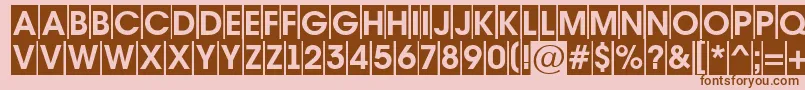 AAvantetitulcmBold-fontti – ruskeat fontit vaaleanpunaisella taustalla
