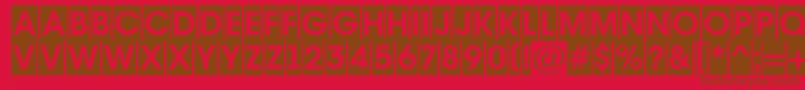 AAvantetitulcmBold-Schriftart – Braune Schriften auf rotem Hintergrund