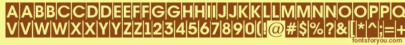 Шрифт AAvantetitulcmBold – коричневые шрифты на жёлтом фоне