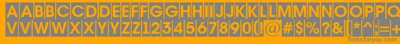 Czcionka AAvantetitulcmBold – szare czcionki na pomarańczowym tle