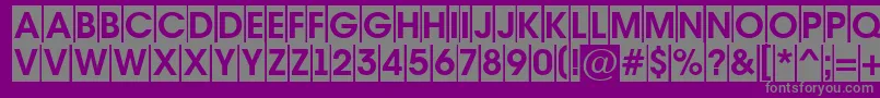 AAvantetitulcmBold-fontti – harmaat kirjasimet violetilla taustalla