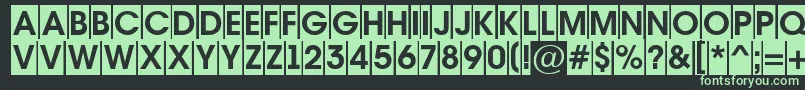 AAvantetitulcmBold-fontti – vihreät fontit mustalla taustalla