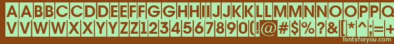 Шрифт AAvantetitulcmBold – зелёные шрифты на коричневом фоне