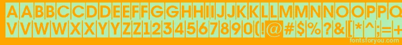 AAvantetitulcmBold-fontti – vihreät fontit oranssilla taustalla