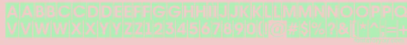 フォントAAvantetitulcmBold – ピンクの背景に緑の文字
