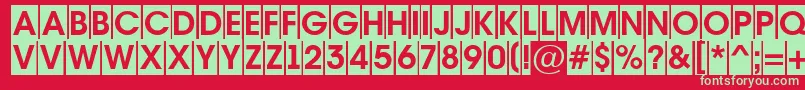 フォントAAvantetitulcmBold – 赤い背景に緑の文字