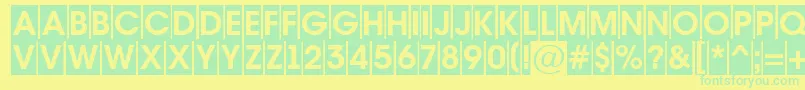 AAvantetitulcmBold-Schriftart – Grüne Schriften auf gelbem Hintergrund