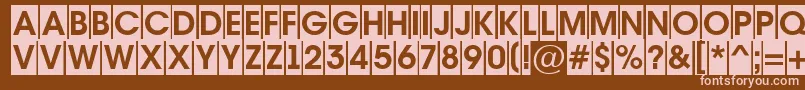 AAvantetitulcmBold-fontti – vaaleanpunaiset fontit ruskealla taustalla