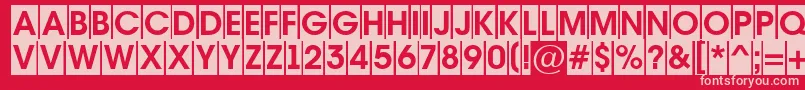 AAvantetitulcmBold-fontti – vaaleanpunaiset fontit punaisella taustalla