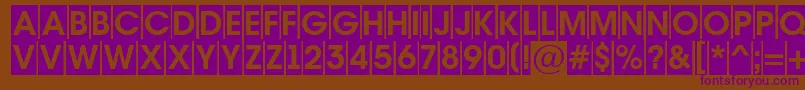 AAvantetitulcmBold-fontti – violetit fontit ruskealla taustalla