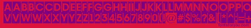 AAvantetitulcmBold-fontti – violetit fontit punaisella taustalla