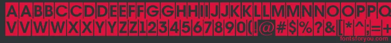 フォントAAvantetitulcmBold – 黒い背景に赤い文字