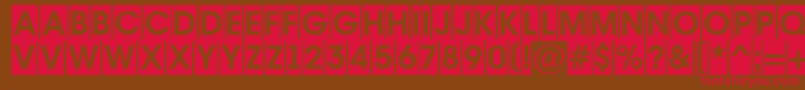 AAvantetitulcmBold-fontti – punaiset fontit ruskealla taustalla