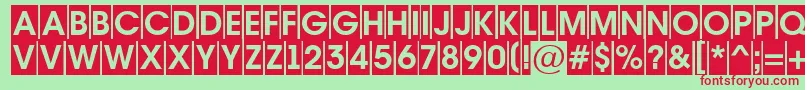AAvantetitulcmBold-fontti – punaiset fontit vihreällä taustalla